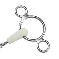 Mors gag deux anneaux double brisure EquiKind Softie Shires Acier Argent