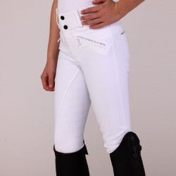 Pantalon d'équitation Optima LX jeune cavalier Shires Aubrion Blanc