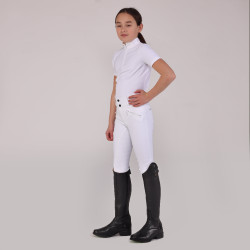 Pantalon d'équitation Optima LX jeune cavalier Shires Aubrion Blanc