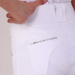 Pantalon d'équitation Optima LX jeune cavalier Shires Aubrion Blanc