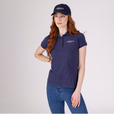 Polo manches courtes Equestrian Shires Aubrion Minuit Bleu