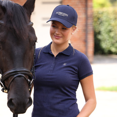 Polo manches courtes Equestrian Shires Aubrion Minuit Bleu