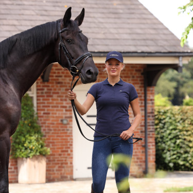 Polo manches courtes Equestrian Shires Aubrion Minuit Bleu