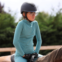 Sous-couche manches longues React jeune cavalier Shires Aubrion Brume Bleu