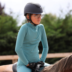 Sous-couche manches longues React jeune cavalier Shires Aubrion Brume Bleu