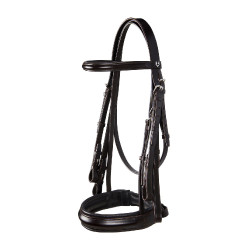 Bride de dressage en cuir Dressage Equestro Dark brown