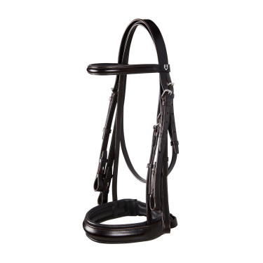 Bride de dressage en cuir Dressage Equestro Dark brown