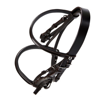 Bride de dressage en cuir Dressage Equestro Dark brown