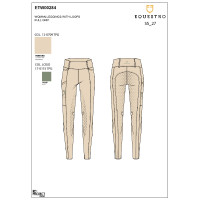 Legging femme Equestro taille haute avec passants de ceinture Macadamia / vert olive