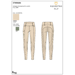 Legging femme Equestro taille haute avec passants de ceinture Macadamia / vert olive Legging femme Equestro taille haute avec passants de ceinture Macadamia / vert olive