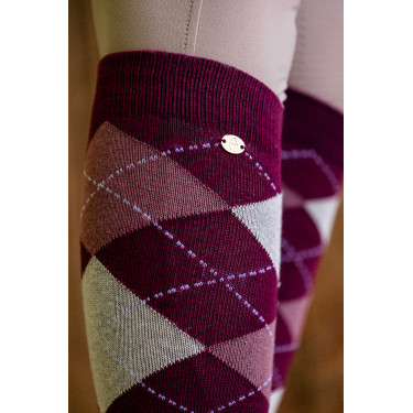 Chaussettes Equithème Argyle femme Prune / lilas Bordeaux Chaussettes Equithème Argyle femme Prune / lilas Bordeaux