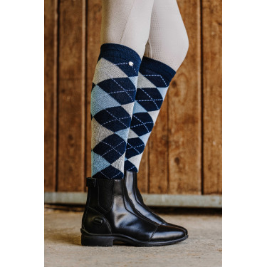Chaussettes Equithème Argyle femme Marine / ciel / gris Beige Chaussettes Equithème Argyle femme Marine / ciel / gris Beige