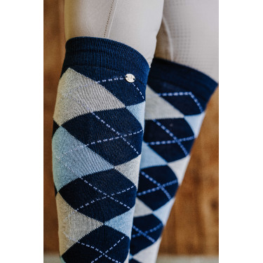 Chaussettes Equithème Argyle femme Marine / ciel / gris Beige Chaussettes Equithème Argyle femme Marine / ciel / gris Beige