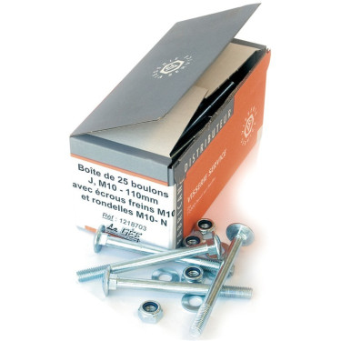 Boite de 25 boulons avec écrou nylstop 70 mm La Gée Boite de 25 boulons avec écrou nylstop 70 mm La Gée