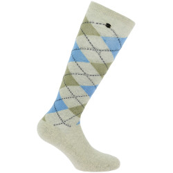 Chaussettes Equithème Argyle femme Kaki / gris Chaussettes Equithème Argyle femme Kaki / gris