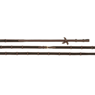 Rênes en cuir et caoutchouc K by Equithème K-Grip