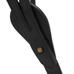Martingale à collier en cuir avec boucles réglables Noir