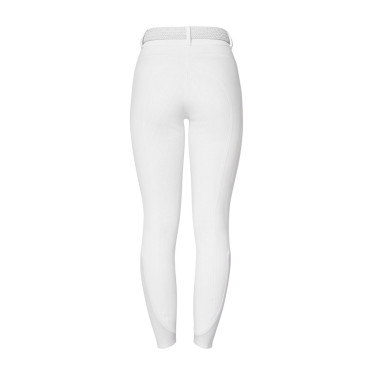 Pantalon slim fit femme taille haute Equestro Ridertechnology full grip Blanc Pantalon slim fit femme taille haute Equestro Ridertechnology full grip Blanc