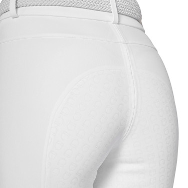 Pantalon slim fit femme taille haute Equestro Ridertechnology full grip Blanc Pantalon slim fit femme taille haute Equestro Ridertechnology full grip Blanc