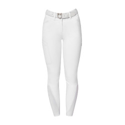 Pantalon slim fit femme taille haute Equestro Ridertechnology coutures thermosoudées Blanc Pantalon slim fit femme taille haute Equestro Ridertechnology coutures thermosoudées Blanc