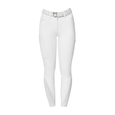 Pantalon slim fit femme taille haute Equestro Ridertechnology coutures thermosoudées Blanc Pantalon slim fit femme taille haute Equestro Ridertechnology coutures thermosoudées Blanc
