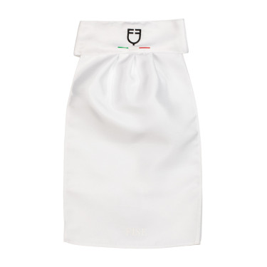Plastron de concours avec logo brodé Equestro X Fise Blanc