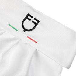 Plastron de concours avec logo brodé Equestro X Fise Blanc