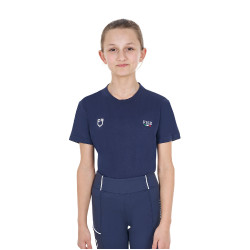 T-shirt unisexe enfant coupe slim Equestro X Fise Marine blazer Bleu marine