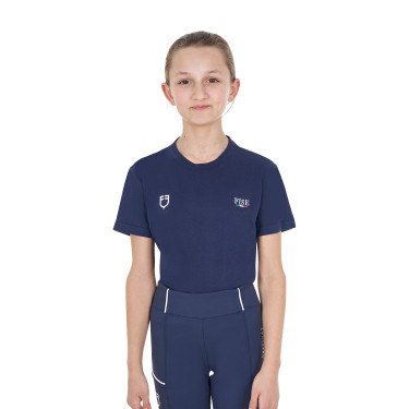 T-shirt unisexe enfant coupe slim Equestro X Fise Marine blazer Bleu marine