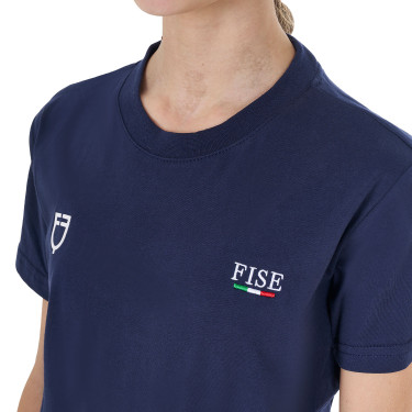 T-shirt unisexe enfant coupe slim Equestro X Fise Marine blazer Bleu marine