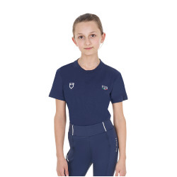 T-shirt unisexe enfant coupe slim Equestro X Fise Marine blazer Bleu marine