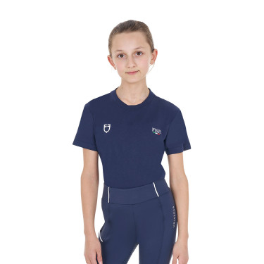 T-shirt unisexe enfant coupe slim Equestro X Fise Marine blazer Bleu marine