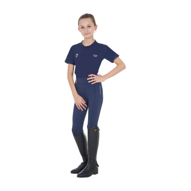 T-shirt unisexe enfant coupe slim Equestro X Fise Marine blazer Bleu marine
