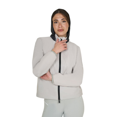 Veste Softshell Equestro femme logo au dos Brume du port Gris