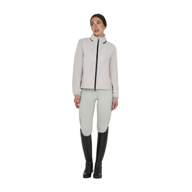 Veste Softshell Equestro femme logo au dos Brume du port Gris