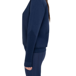 Sweatshirt technique Equestro femme col rond avec empiècements en micro mesh Marine blazer Bleu marine Sweatshirt technique Equestro femme col rond avec empiècements en micro mesh Marine blazer Bleu marine