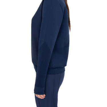 Sweatshirt technique Equestro femme col rond avec empiècements en micro mesh Marine blazer Bleu marine Sweatshirt technique Equestro femme col rond avec empiècements en micro mesh Marine blazer Bleu marine
