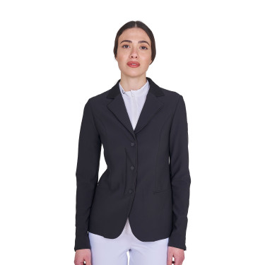 Veste de concours Equestro femme zippée et boutonnée Noir Veste de concours Equestro femme zippée et boutonnée Noir