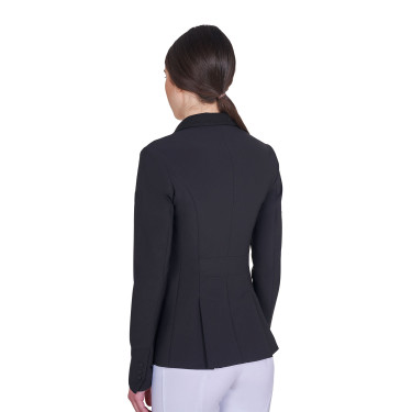 Veste de concours Equestro femme zippée et boutonnée Noir Veste de concours Equestro femme zippée et boutonnée Noir