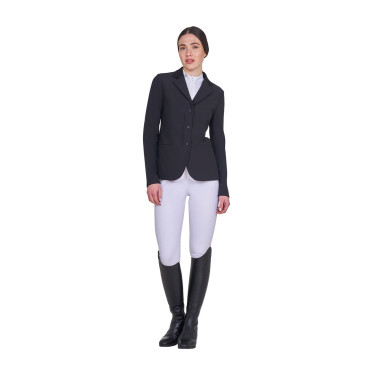Veste de concours Equestro femme zippée et boutonnée Noir Veste de concours Equestro femme zippée et boutonnée Noir