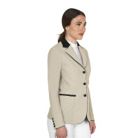 Veste de concours Equestro femme Monogram trois boutons Oxford tan Rose Veste de concours Equestro femme Monogram trois boutons Oxford tan Rose