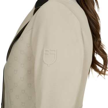 Veste de concours Equestro femme Monogram trois boutons Oxford tan Rose