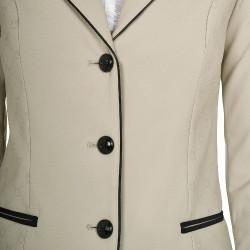 Veste de concours Equestro femme Monogram trois boutons Oxford tan Rose