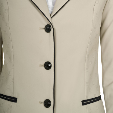 Veste de concours Equestro femme Monogram trois boutons Oxford tan Rose