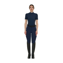 T-shirt Equestro femme d’entraînement en tissu technique micro-perforé Marine blazer Bleu marine
