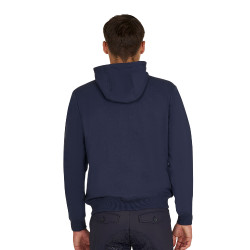 Sweat à capuche Equestro homme à capuche réglable avec fermeture éclair Marine blazer Bleu marine