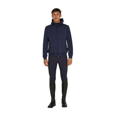 Sweat à capuche Equestro homme à capuche réglable avec fermeture éclair Marine blazer Bleu marine