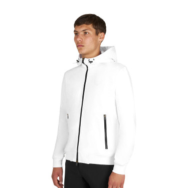 Sweat à capuche Equestro homme à capuche réglable avec fermeture éclair Blanc Sweat à capuche Equestro homme à capuche réglable avec fermeture éclair Blanc