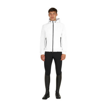 Sweat à capuche Equestro homme à capuche réglable avec fermeture éclair Blanc Sweat à capuche Equestro homme à capuche réglable avec fermeture éclair Blanc