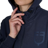 Sweat à capuche Equestro zippé femme adjusté Marine blazer Bleu marine